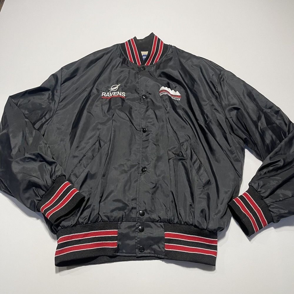 Holloway Bomber Jacket Men 2XL Black Red Vintage Y2K Baggy